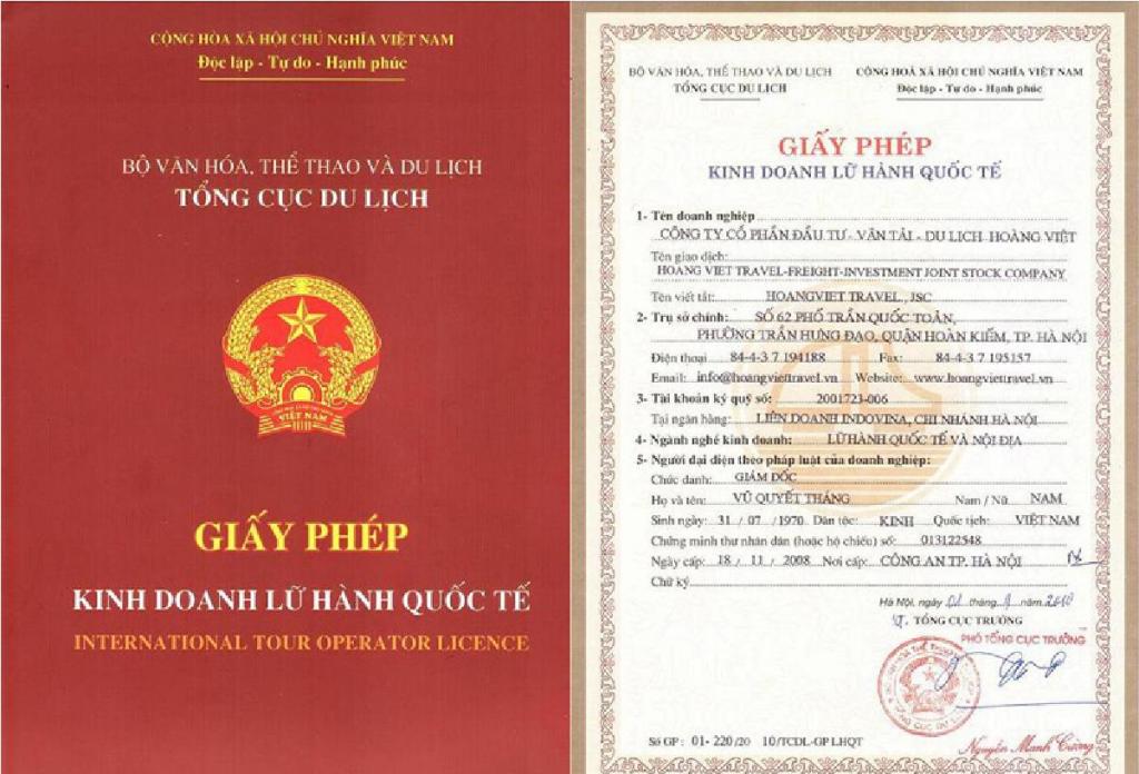 Documents and procedures for applying for an international travel business license